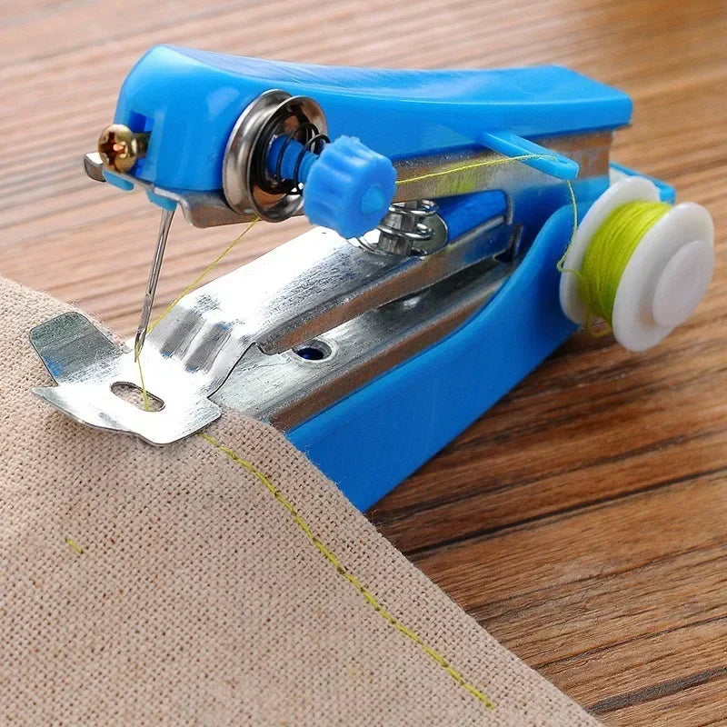 Mini handheld sewing machine for quick and easy stitching of clothes and fabrics, great for travel and small DIY repairs