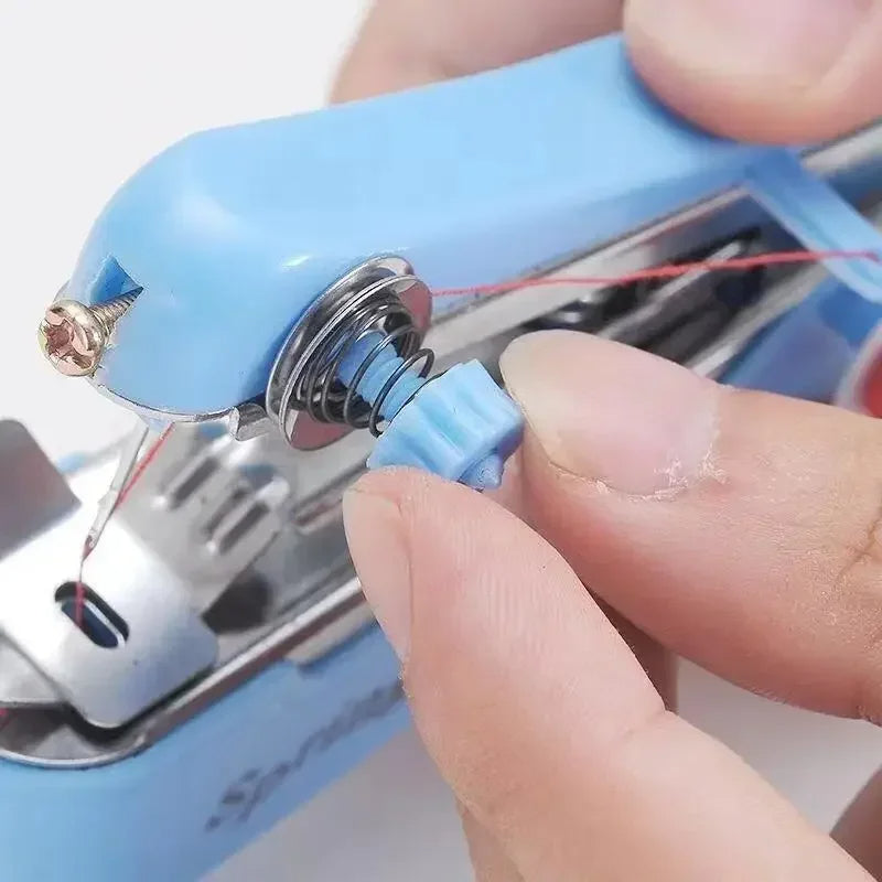Mini handheld sewing machine for quick and easy stitching of clothes and fabrics, great for travel and small DIY repairs